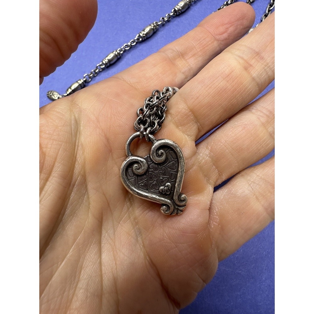 Brighton Necklace Bracelet Set Heart Creative Memories Silver Barrel Links - Picture 10 of 13